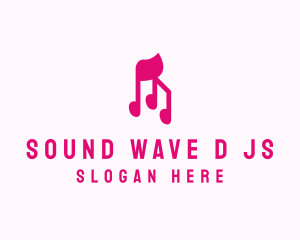 Pink Musical Notes logo design