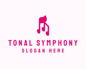 Pink Musical Notes logo design