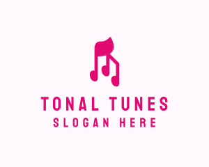 Pink Musical Notes logo