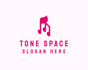 Pink Musical Notes logo