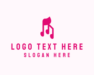 Lyrics - Pink Musical Notes logo design