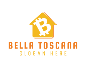 Yellow Bitcoin House logo design