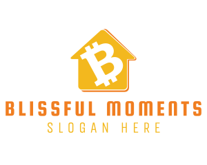 Yellow Bitcoin House logo design