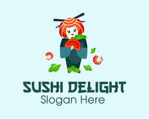 Japanese Sushi Geisha logo