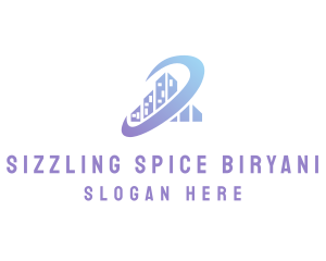 Skyscraper Building Orbit logo design