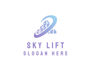 Skyscraper Building Orbit logo design