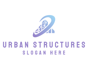 Skyscraper Building Orbit logo design