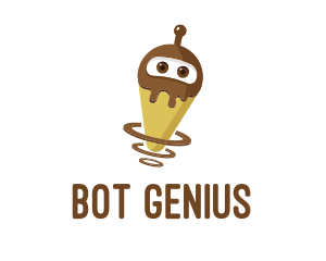 Robot Chocolate Ice Cream logo design