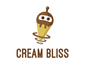 Robot Chocolate Ice Cream logo design