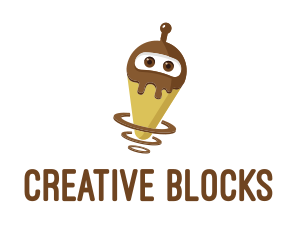 Robot Chocolate Ice Cream logo design