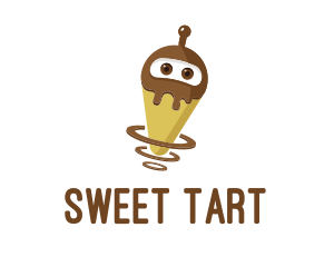 Robot Chocolate Ice Cream logo design