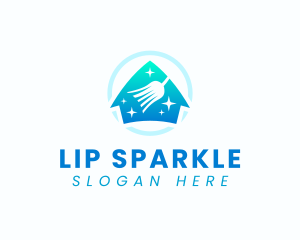 Home Sparkle Clean Broom logo design