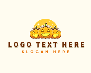 Spooky Pumpkin Halloween Logo