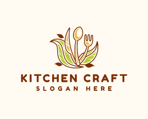 Utensils Kitchen Cafeteria logo design