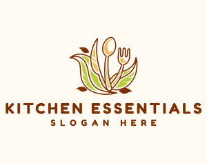 Utensils Kitchen Cafeteria logo design