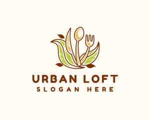 Utensils Kitchen Cafeteria logo design