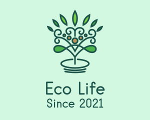 Intricate Eco Plant logo design