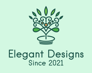 Intricate Eco Plant logo design