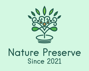 Intricate Eco Plant logo design