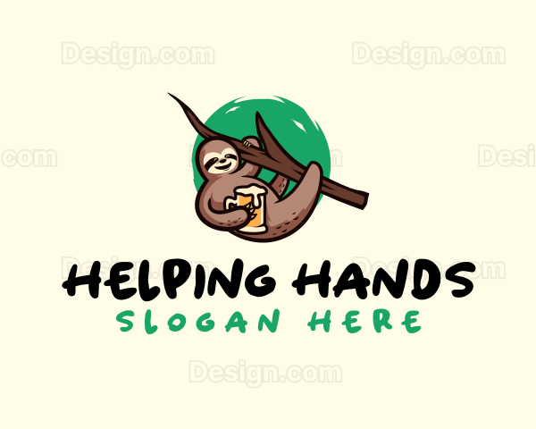 Sloth Beer Mug Logo