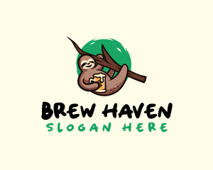 Sloth Beer Mug logo design