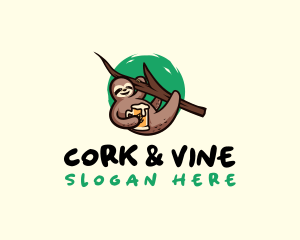 Sloth Beer Mug logo design