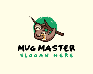 Sloth Beer Mug logo design