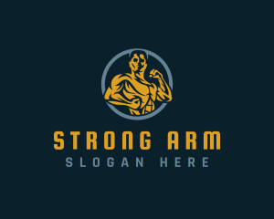 Masculine Strong Bodybuilder logo design