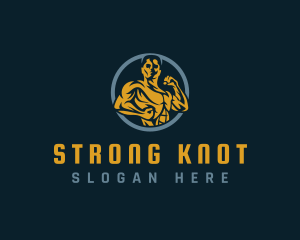 Masculine Strong Bodybuilder logo design