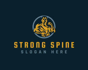 Masculine Strong Bodybuilder logo design