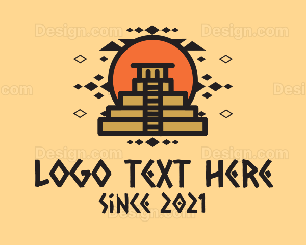 Aztec Pyramid Structure Logo