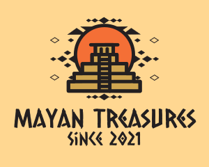 Aztec Pyramid Structure  logo design