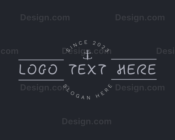 Anchor Nautical Handwriting Logo