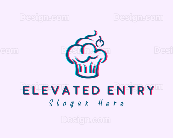 Glitch Cherry Cupcake Logo