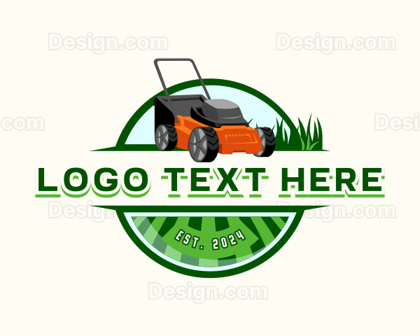 Landscaping Lawn Mower Logo