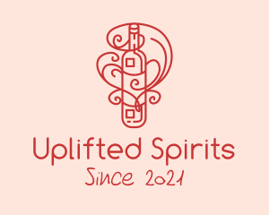 Swirly Liquor Bottle logo design