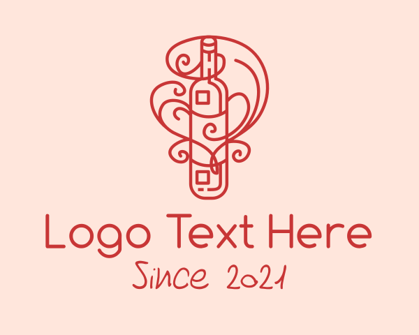 Swirly Liquor Bottle logo