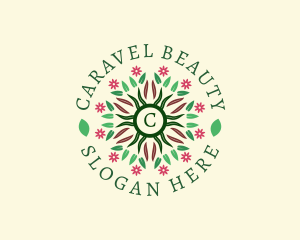 Circular Flower Leaf logo design