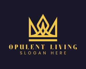 Yellow Premium Crown  logo design