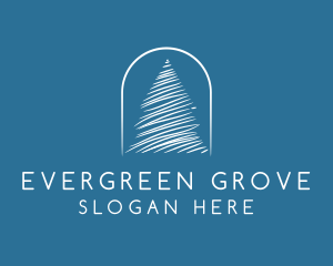 Winter Pine Tree logo design