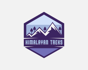 Hexagon Mountain Adventure Trek logo design