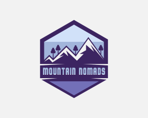 Hexagon Mountain Adventure Trek logo design