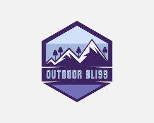 Hexagon Mountain Adventure Trek logo design