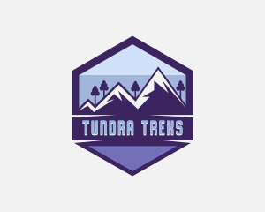 Hexagon Mountain Adventure Trek logo design