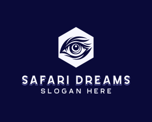 Hexagon Eye Safari logo design