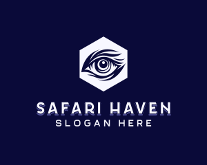 Hexagon Eye Safari logo design