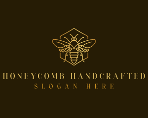 Elegant Bee Honeycomb logo