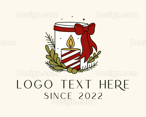 Festive Ribbon Candle Logo