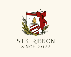 Festive Ribbon Candle logo design