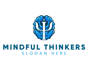 Psychology Brain Wellness logo design